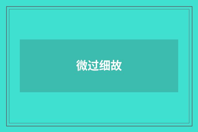 微过细故
