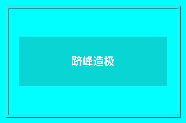 跻峰造极