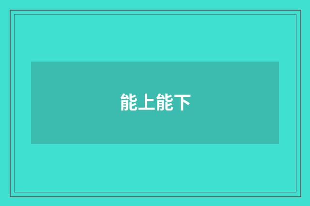 能上能下