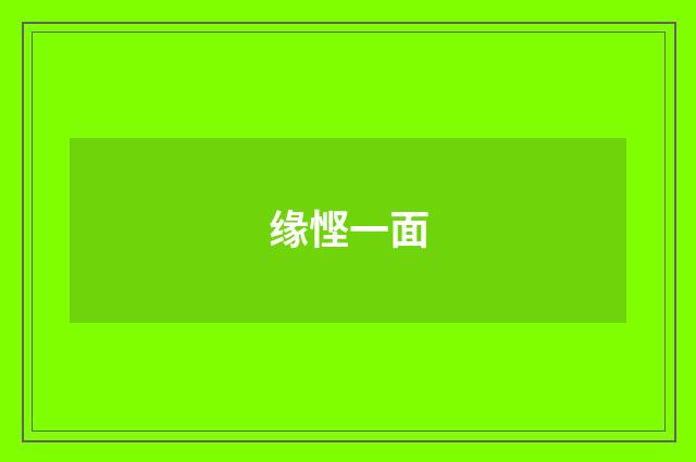 缘悭一面