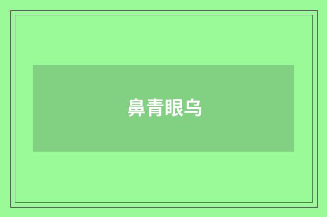 鼻青眼乌