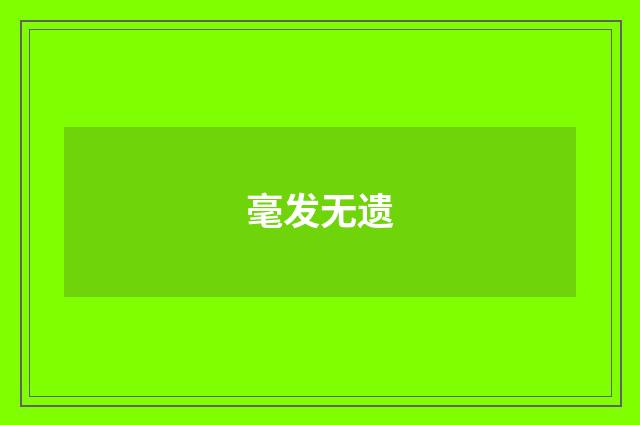 毫发无遗