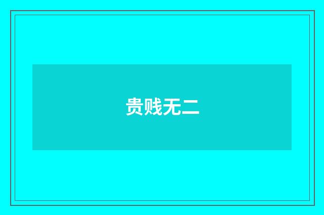 贵贱无二