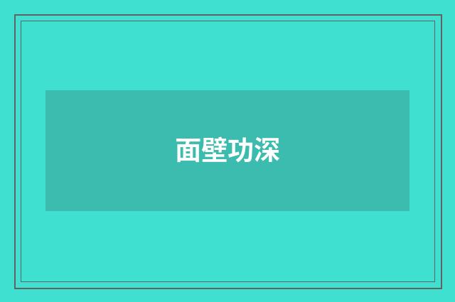 面壁功深