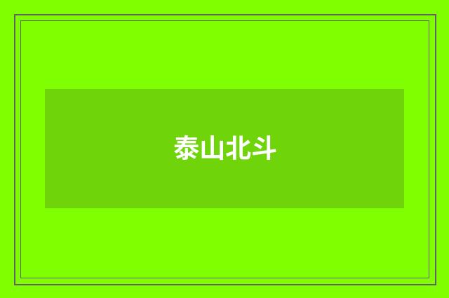 泰山北斗