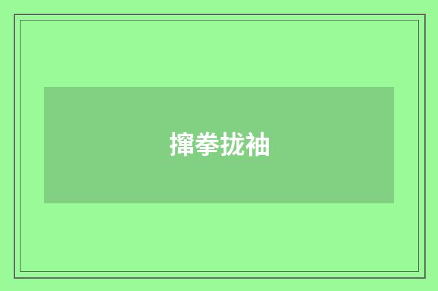 撺拳拢袖