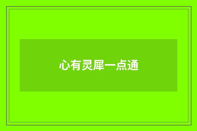心有灵犀一点通
