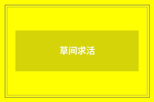 草间求活