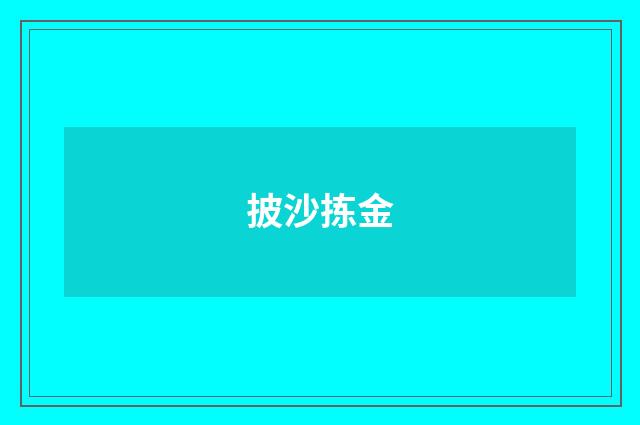 披沙拣金