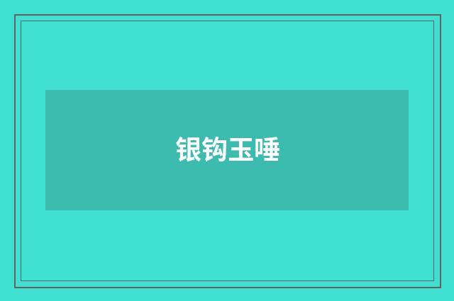 银钩玉唾