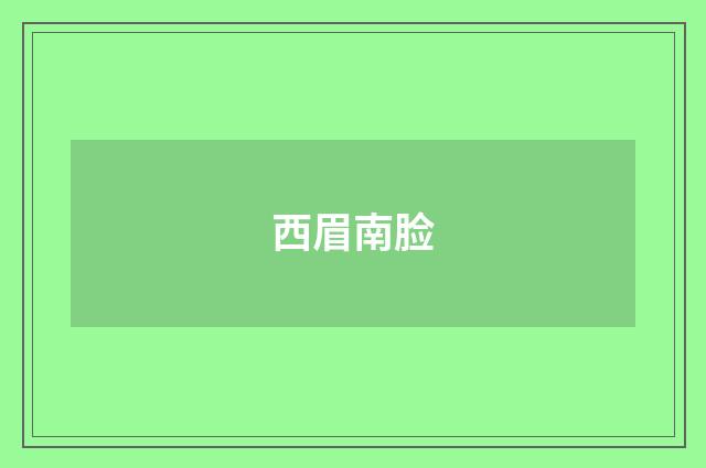 西眉南脸