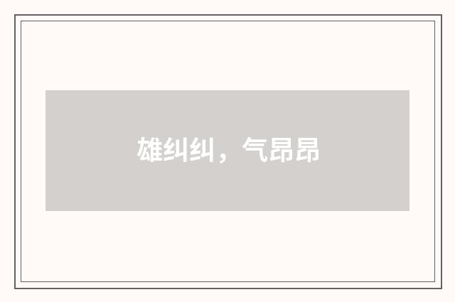雄纠纠，气昂昂