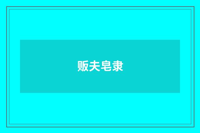 贩夫皂隶