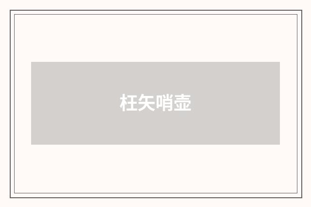 枉矢哨壶