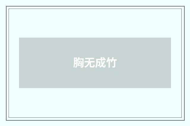 胸无成竹