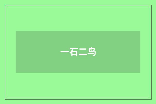 一石二鸟