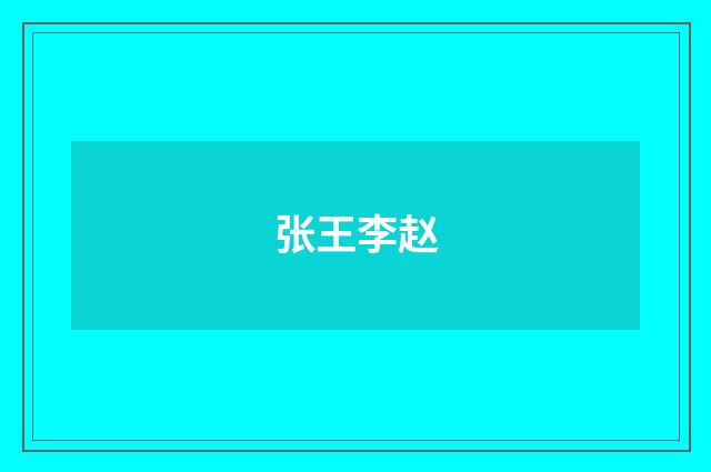 张王李赵