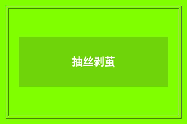 抽丝剥茧