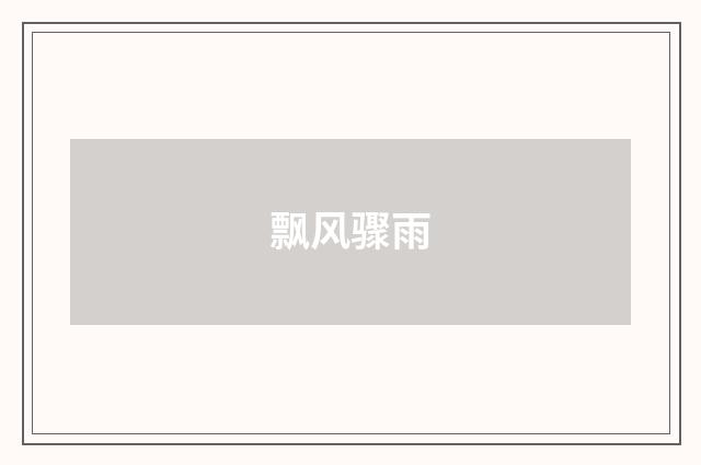飘风骤雨