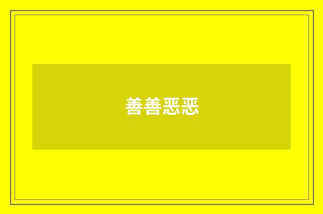 善善恶恶