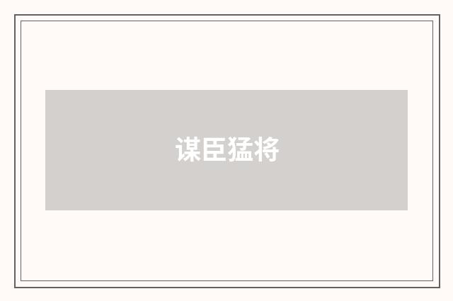 谋臣猛将