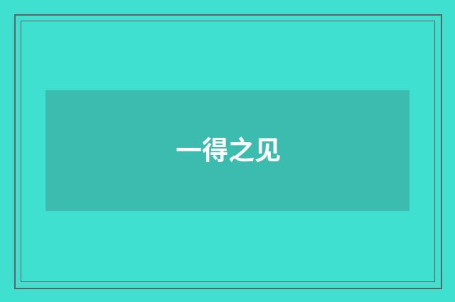一得之见