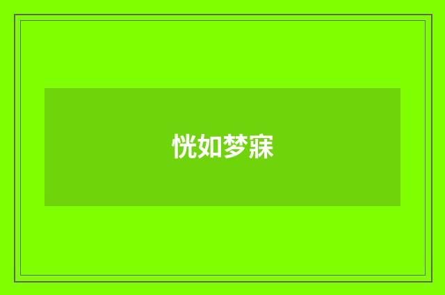 恍如梦寐