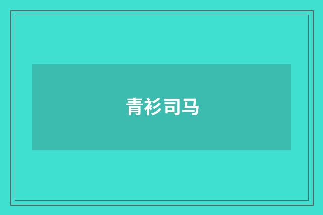 青衫司马