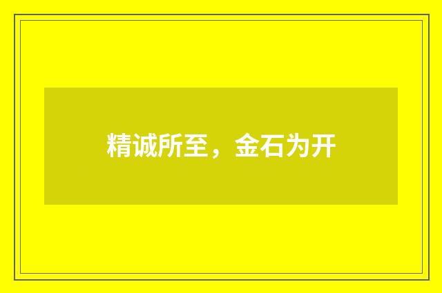 精诚所至，金石为开