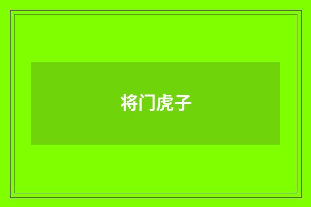 将门虎子