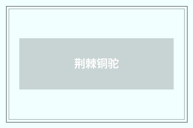 荆棘铜驼