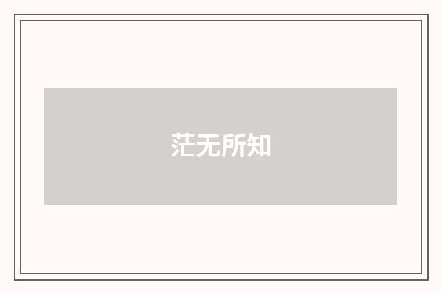茫无所知