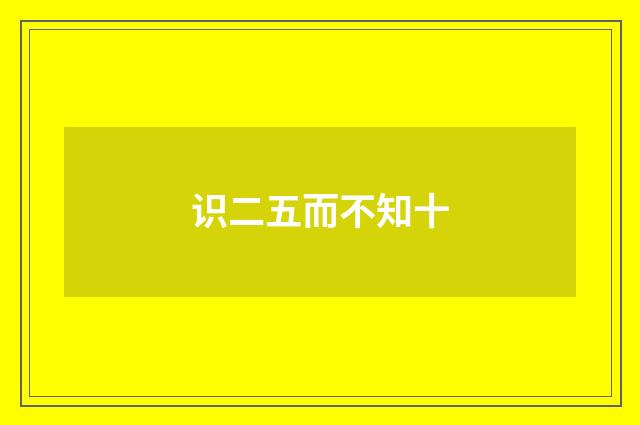 识二五而不知十