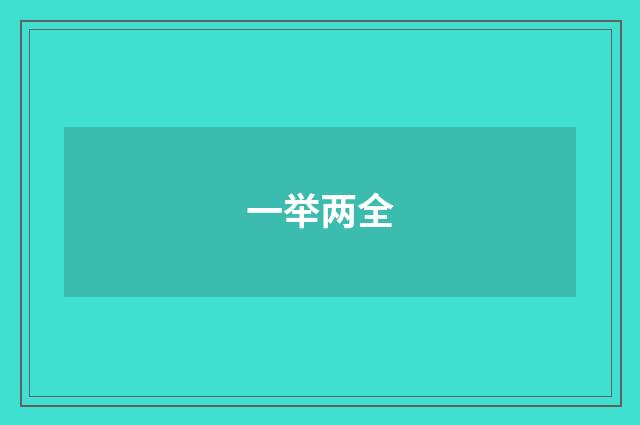 一举两全