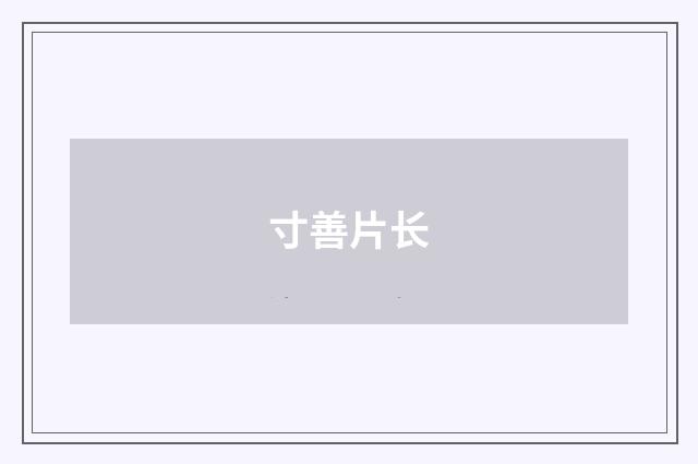 寸善片长