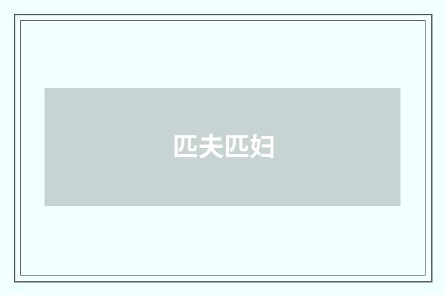 匹夫匹妇