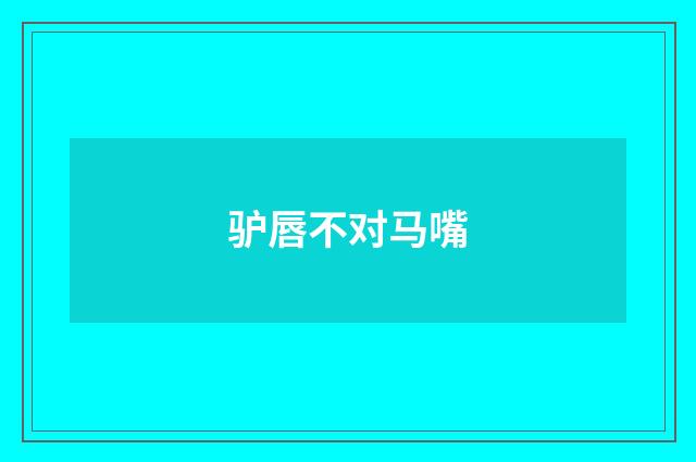 驴唇不对马嘴