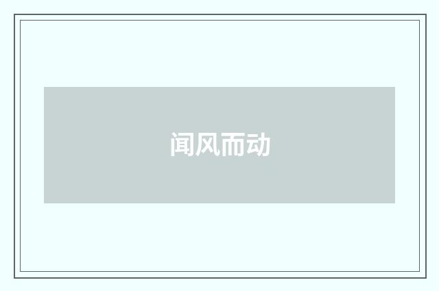 闻风而动