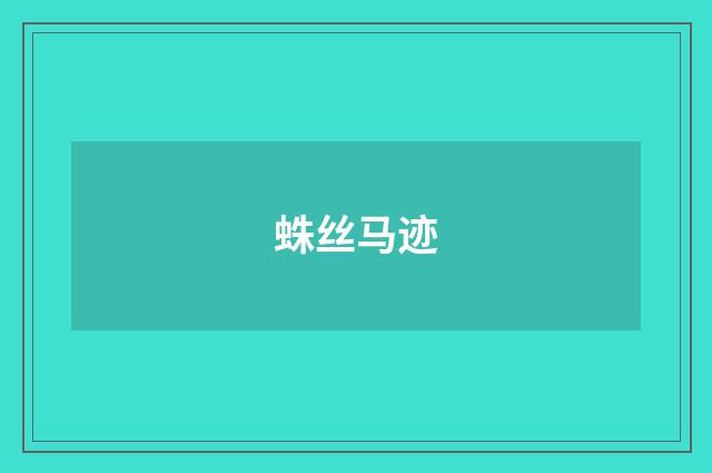 蛛丝马迹