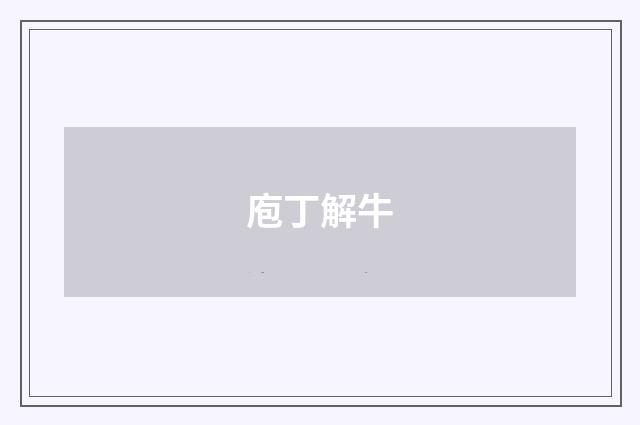 庖丁解牛