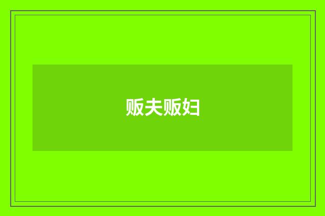 贩夫贩妇