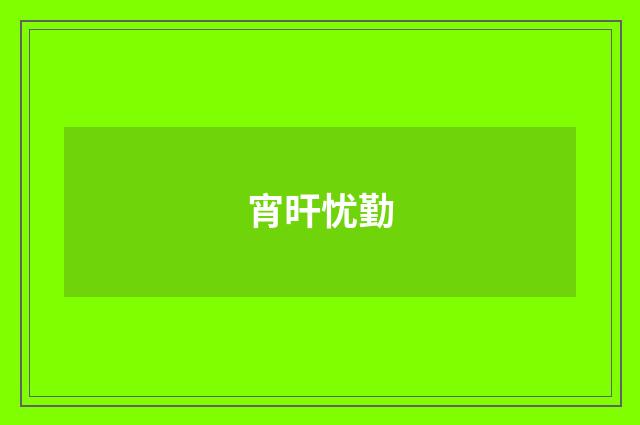 宵旰忧勤