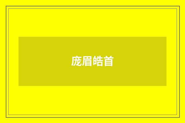 庞眉皓首