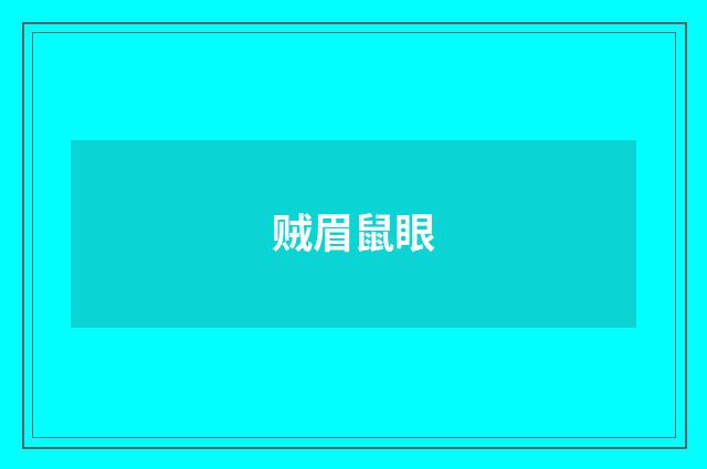 贼眉鼠眼
