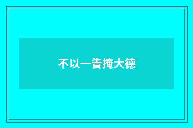 不以一眚掩大德