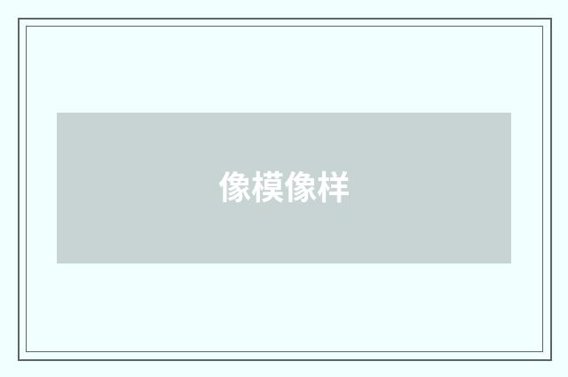 像模像样