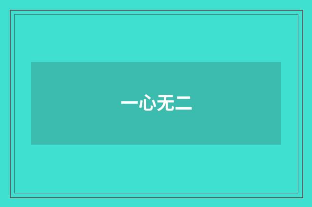 一心无二