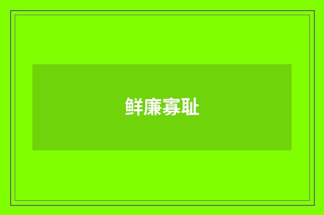 鲜廉寡耻