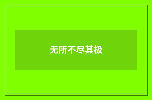无所不尽其极
