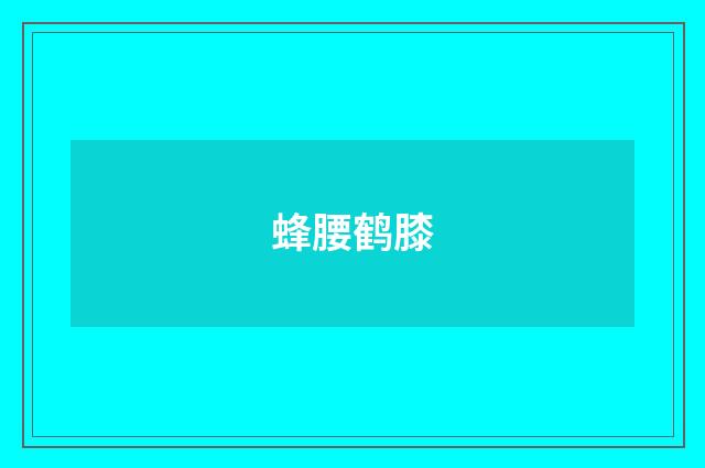 蜂腰鹤膝